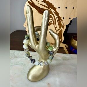 Natural Green Opal Stone of Renewal Gemstone Bead Bracelet